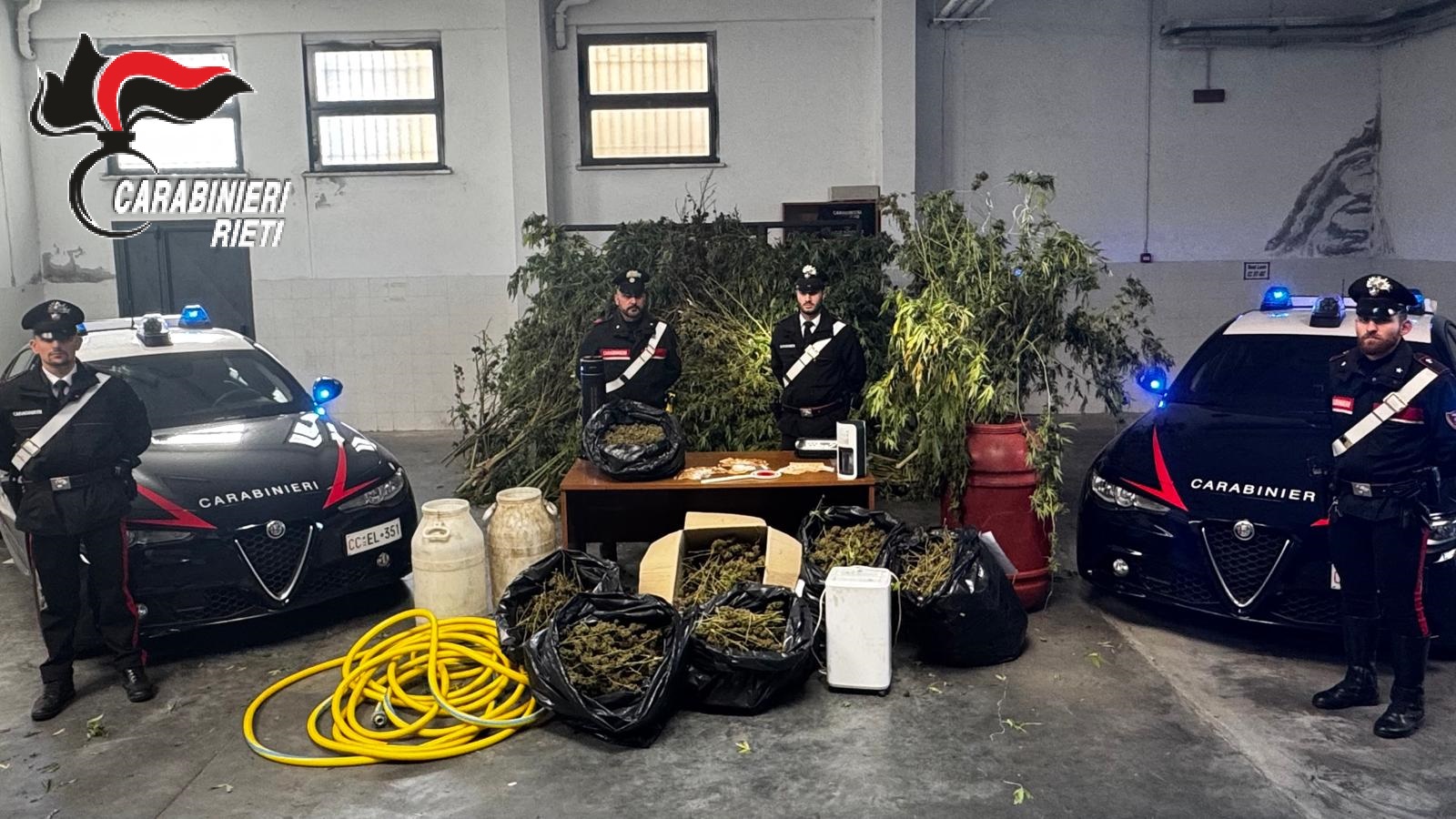 Fabbrica della droga scoperta in Sabina