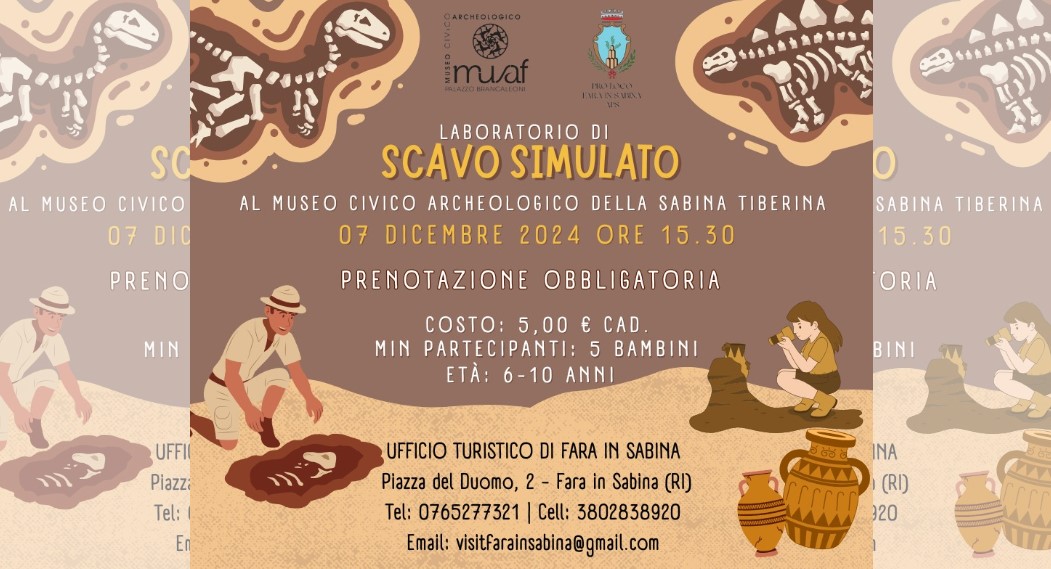 A Fara in Sabina ‘Laboratorio di Scavo simulato’ per bambini