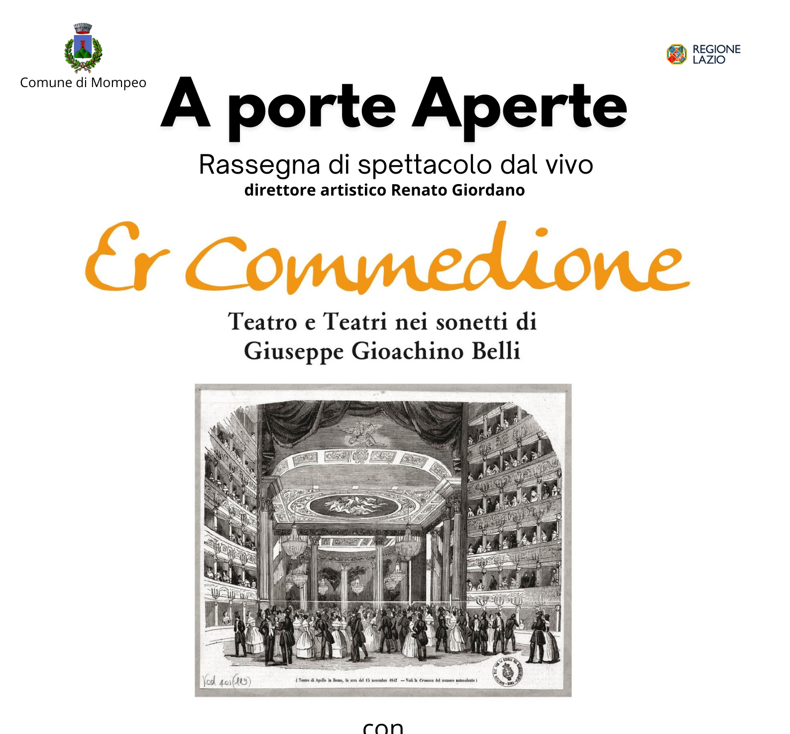 Si inaugura la terza edizione di “A Porte Aperte” a Mompeo: sei mesi di cultura e spettacolo con la direzione di Renato Giordano