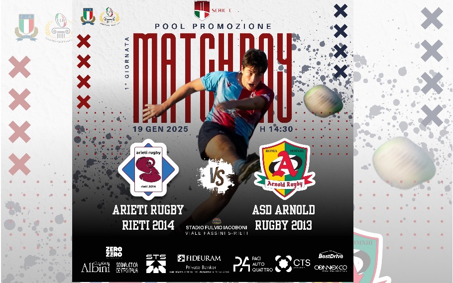 Gli Arieti Rugby, domenica 19 gennaio contro Arnold Rugby per la Pool Promozione