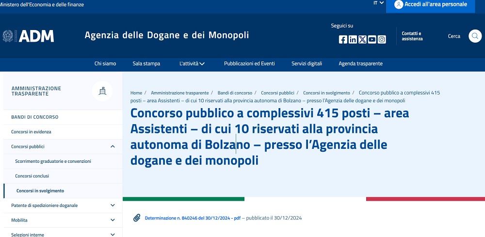 Concorso ADM 2024: Assunzione per 30 Unità a Tempo Indeterminato nel Lazio