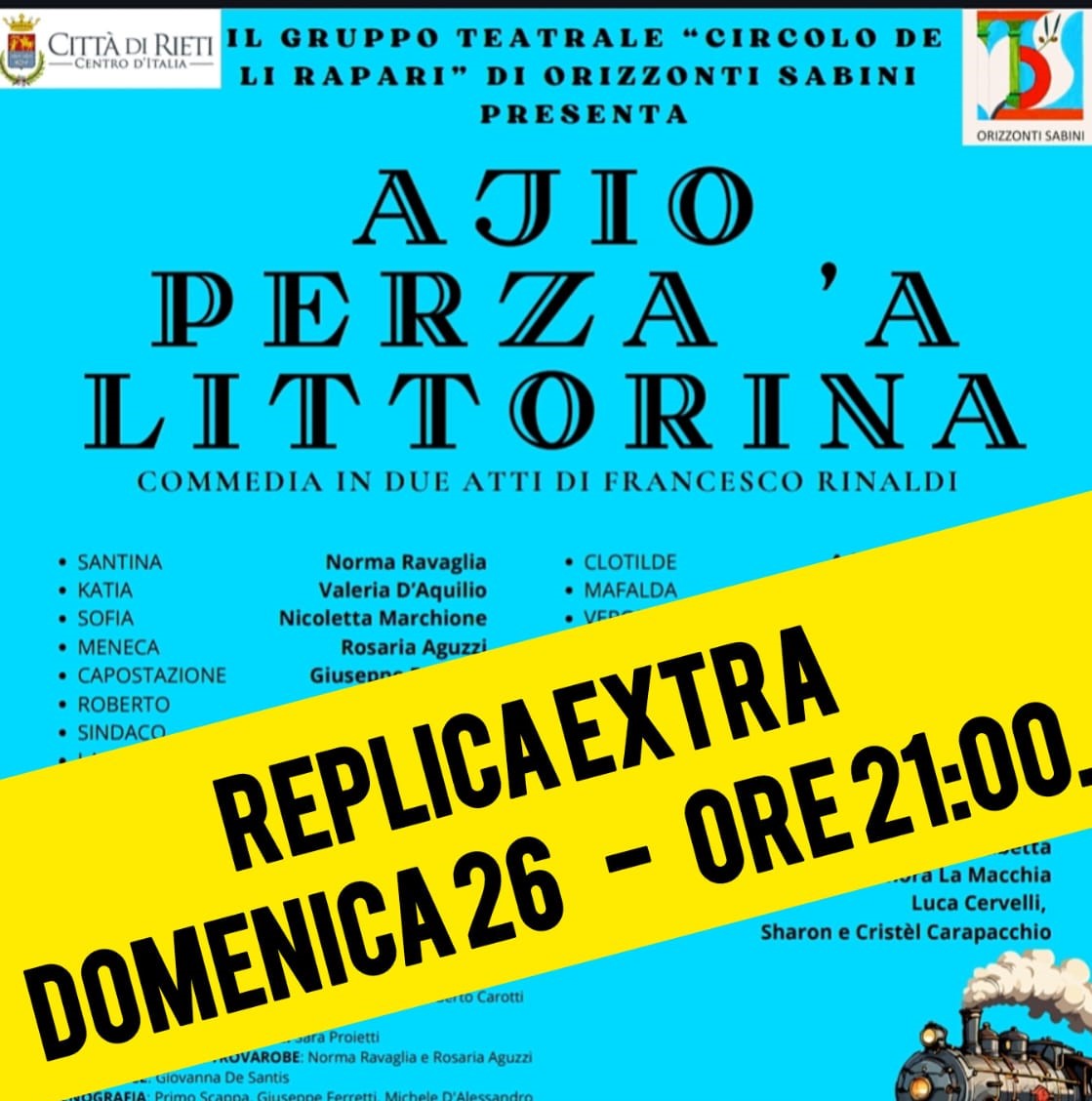 “Ajio perza ‘a littorina”: replica straordinaria domenica 26 gennaio