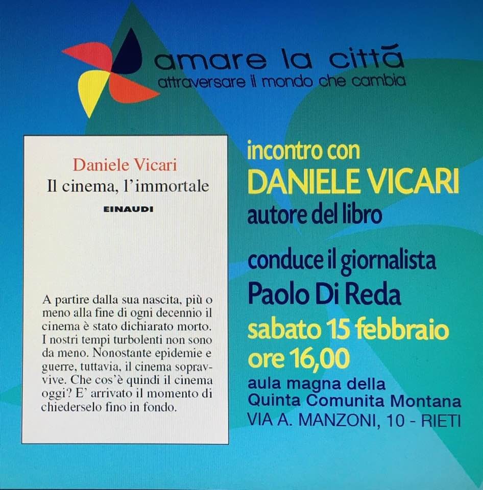 Il cinema, tra immortalità e futuro: incontro con Daniele Vicari a Rieti