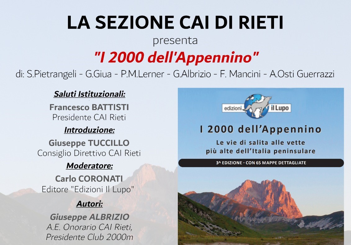 Presentazione della terza edizione della guida “I 2000 dell’Appennino”