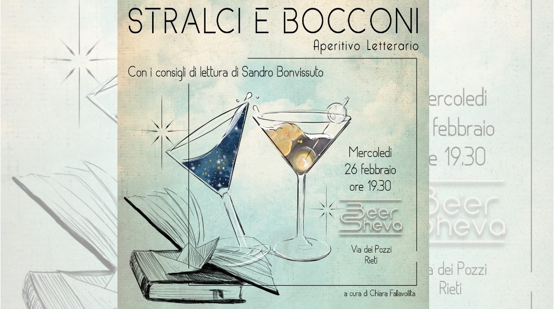 Torna l’aperitivo letterario ‘Stralci e Bocconi’ il 26 febbraio