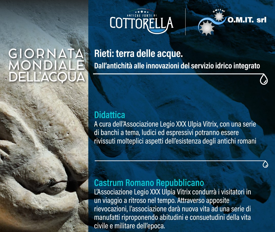 Giornata mondiale dell’Acqua 2025, “Rieti Terra delle acque_Dall’antichità alle innovazioni del Sistema idrico integrato”