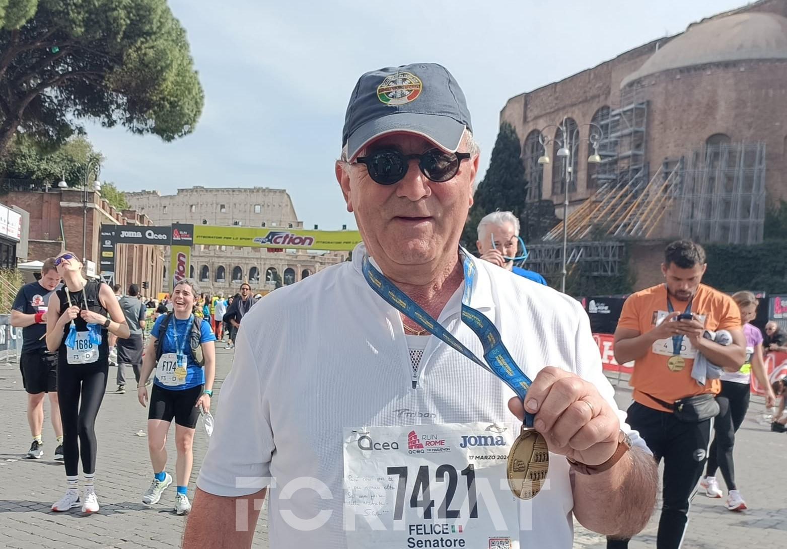 Alla 30ª Maratona di Roma immancabile il ‘senatore’ Felice Nucci