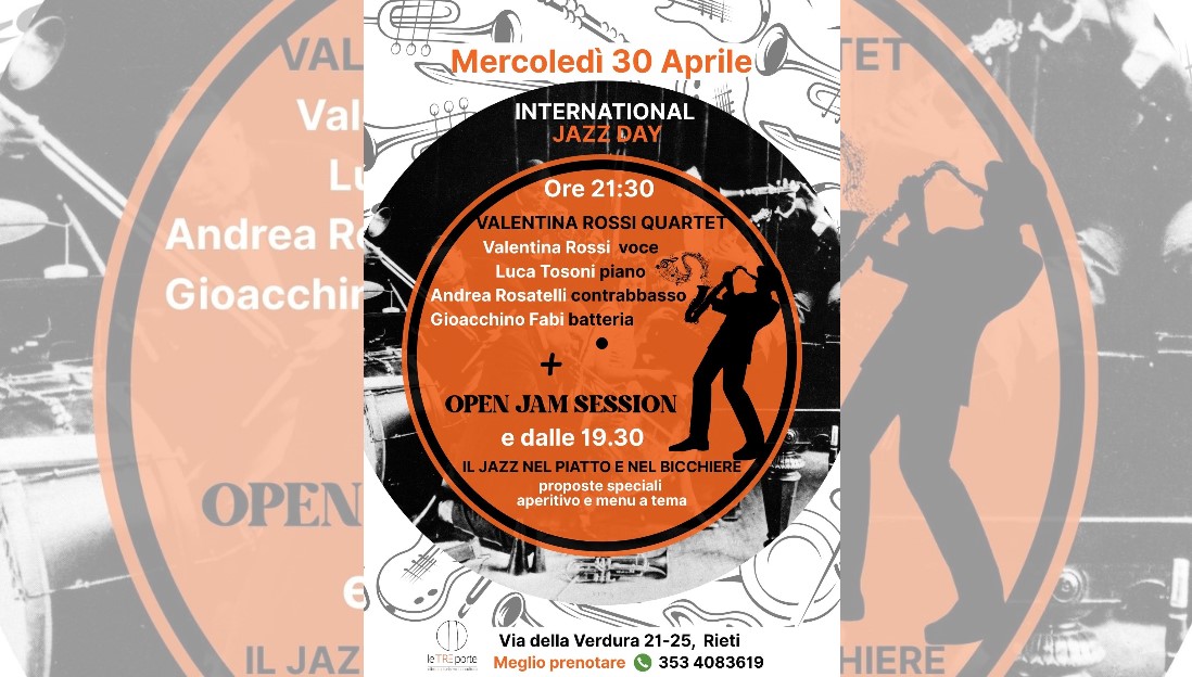 Giornata Internazionale del Jazz: A Le Tre Porte concerto e jam session il 30 aprile