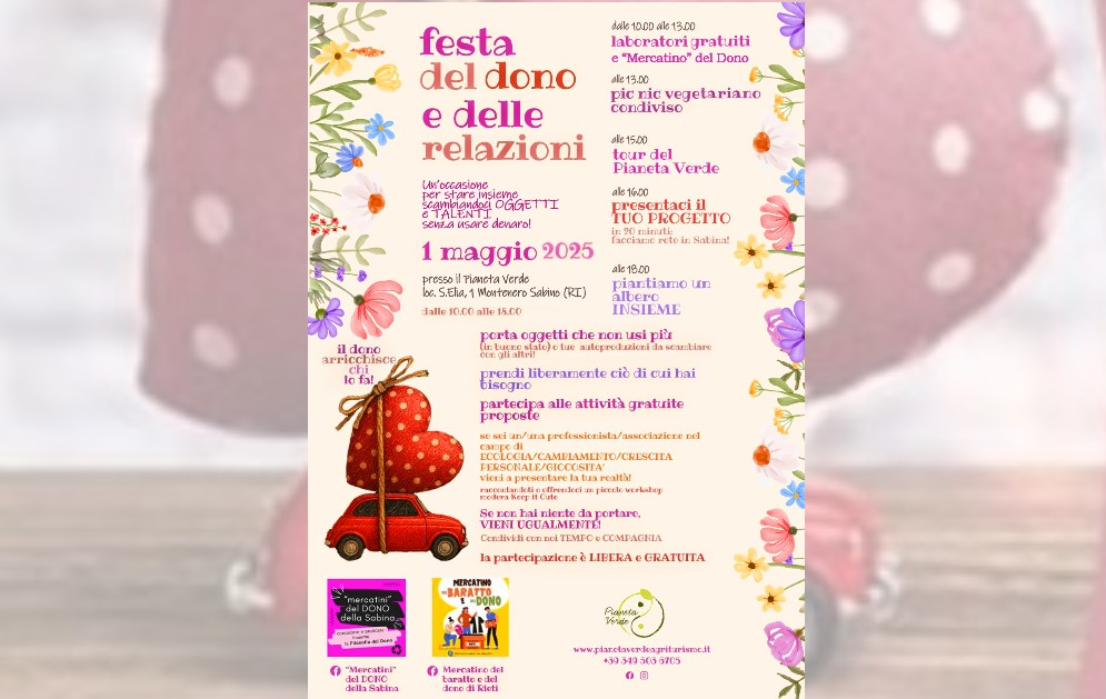 Il 1 maggio torna la Festa del Dono a Montenero con tante attività e mercatino solidale