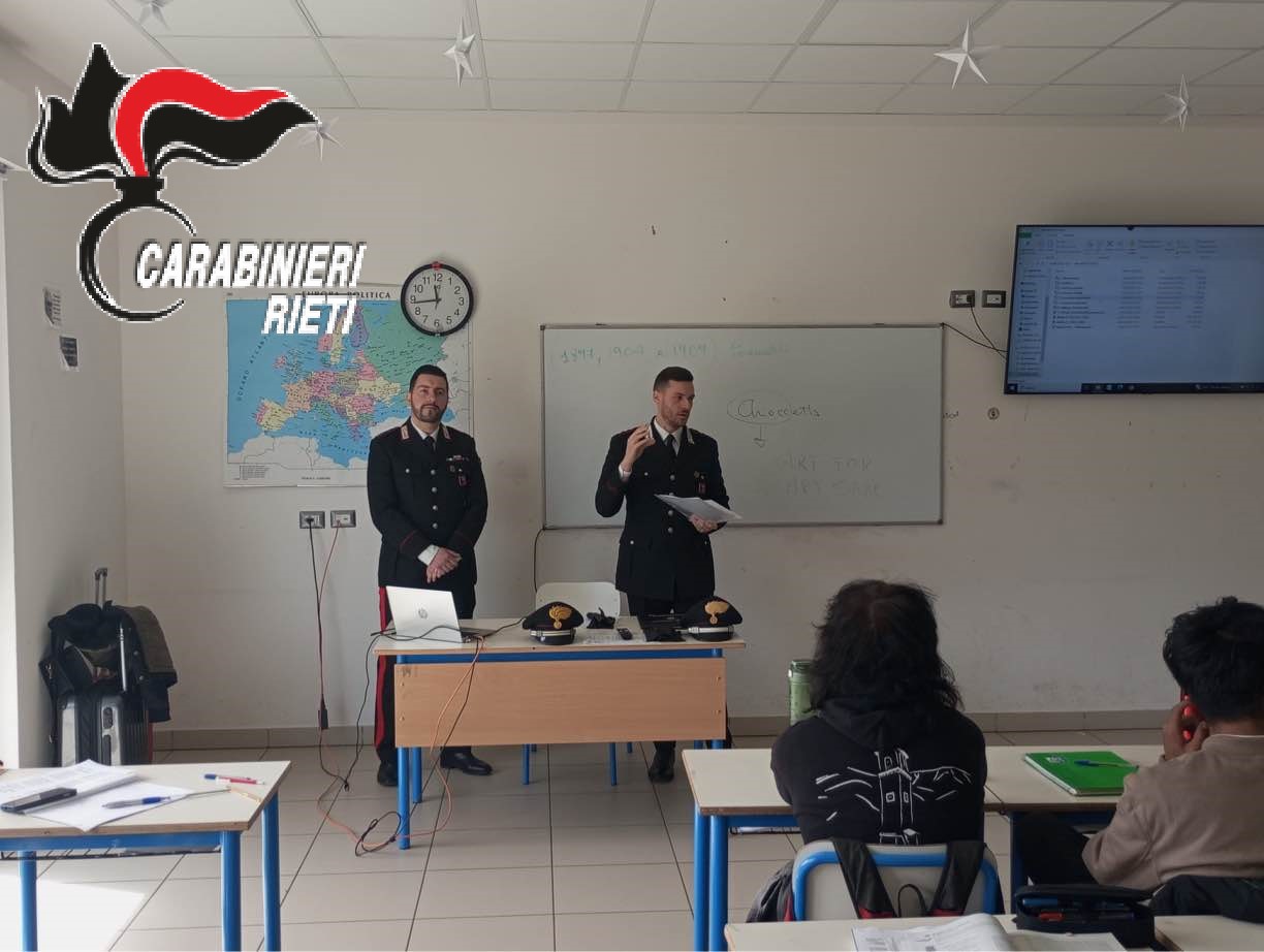 Amatrice, Cittaducale e Borgorose: i Carabinieri incontrano gli studenti per promuovere la cultura della legalità