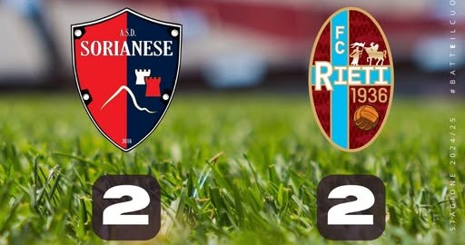 Il Rieti sfiora il colpaccio: a Soriano finisce 2-2