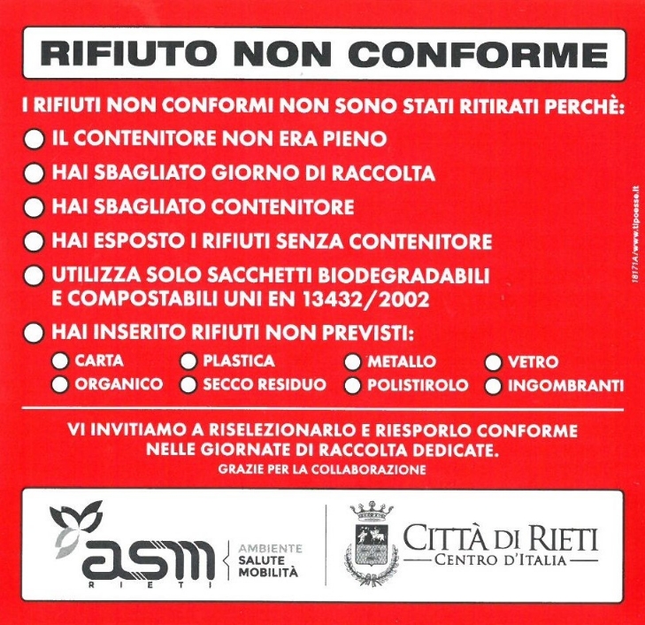 Raccolta differenziata, arrivano i cartellini “gialli” e “rossi” di Asm per sensibilizzare i cittadini sulla correttezza e conformità dei rifiuti
