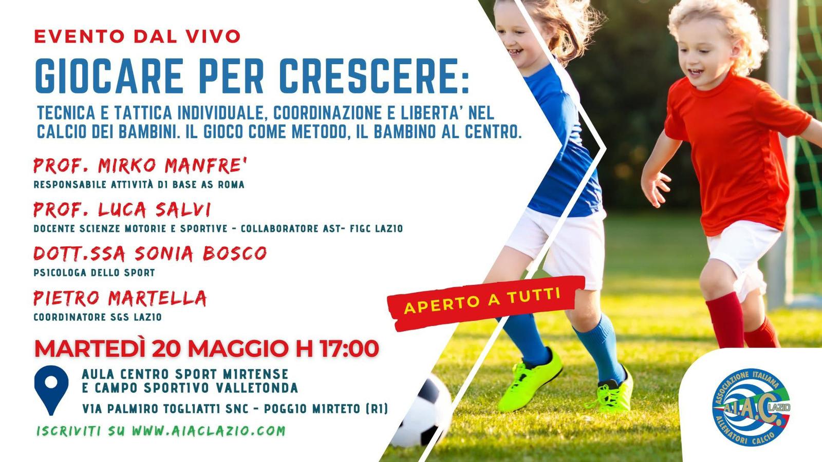 “Giocare per crescere”: a Rieti un evento dedicato al calcio giovanile