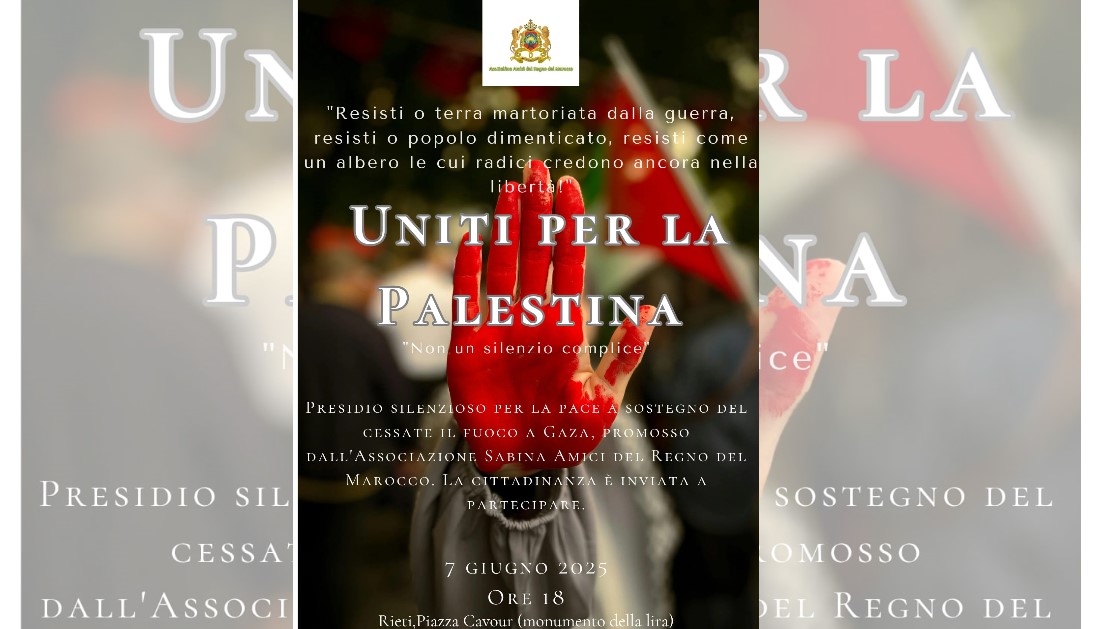 Uniti per la Palestina: il 7 giugno presidio silenzioso per la pace