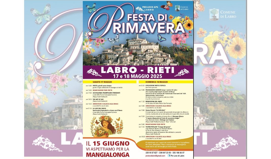 festa di primavera Festa di Primavera Labro 17 e 18 maggio