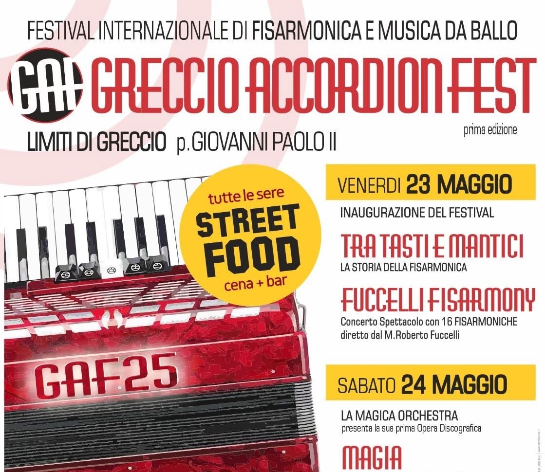 A Greccio arriva l’Accordion Fest: tre giorni di musica, cultura e tradizione