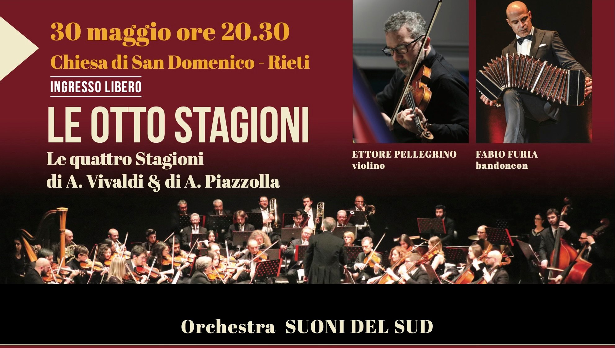 “Le Otto Stagioni”: concerto imperdibile a Rieti con l’Orchestra Suoni del Sud