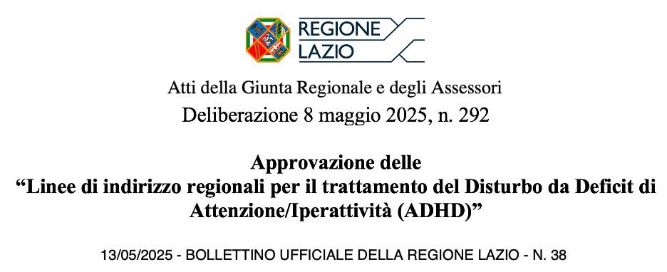 Sanità, la Regione Lazio istituisce la rete per il disturbo da deficit di attenzione e iperattività