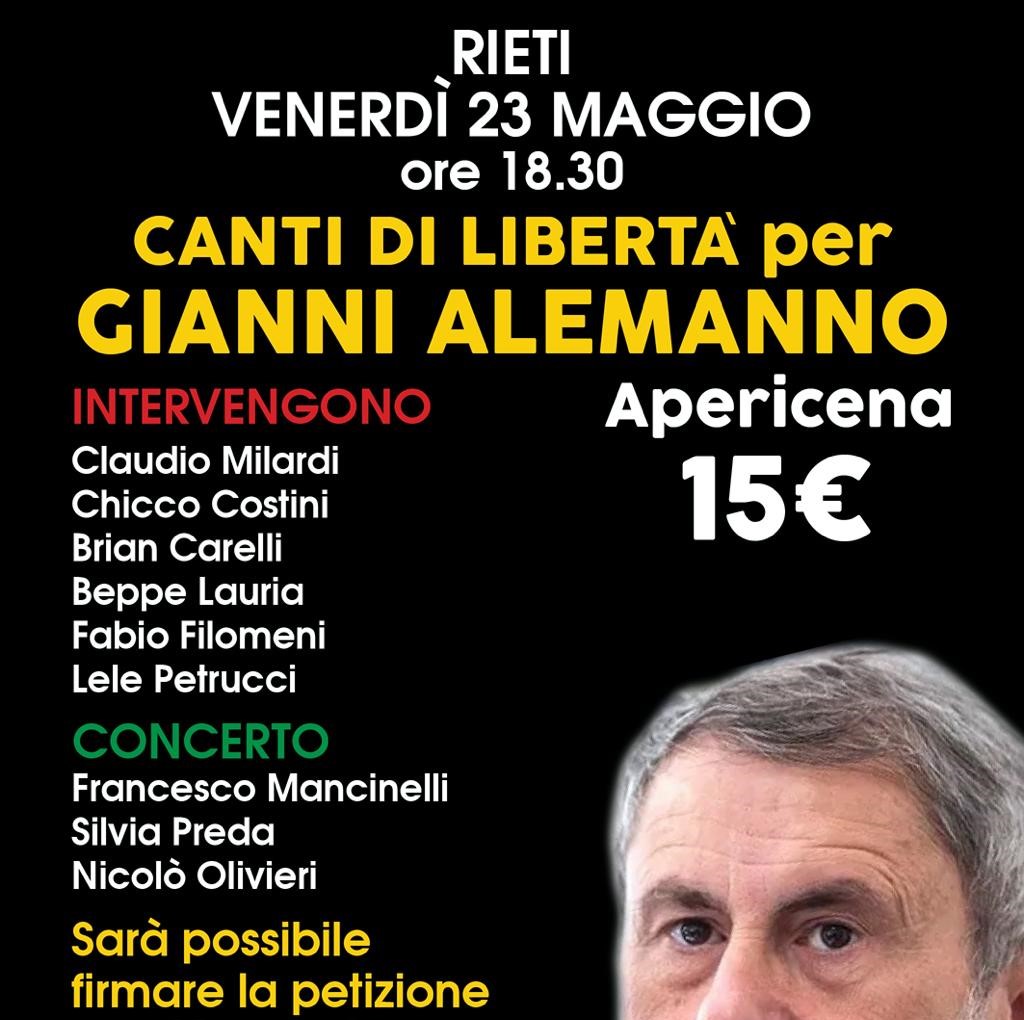 Canti di libertà – serata di solidarietà per Gianni Alemanno