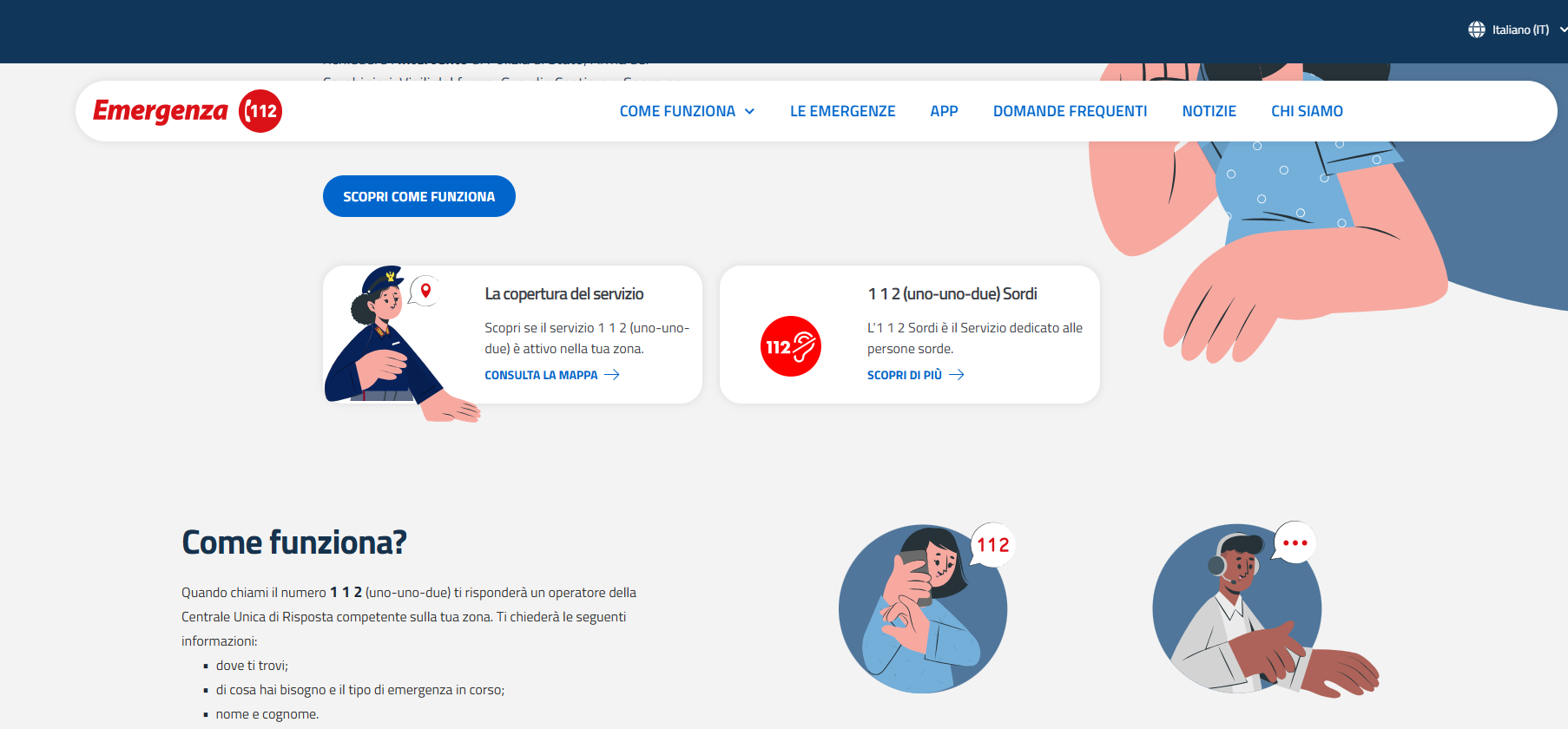 Online il nuovo sito italiano del NUE 112
