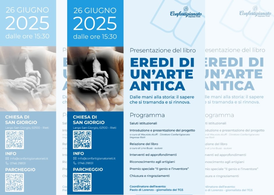‘Eredi di un’arte antica’: il 26 giugno presentazione del libro e riconoscimenti. Ecco tutti i premiati