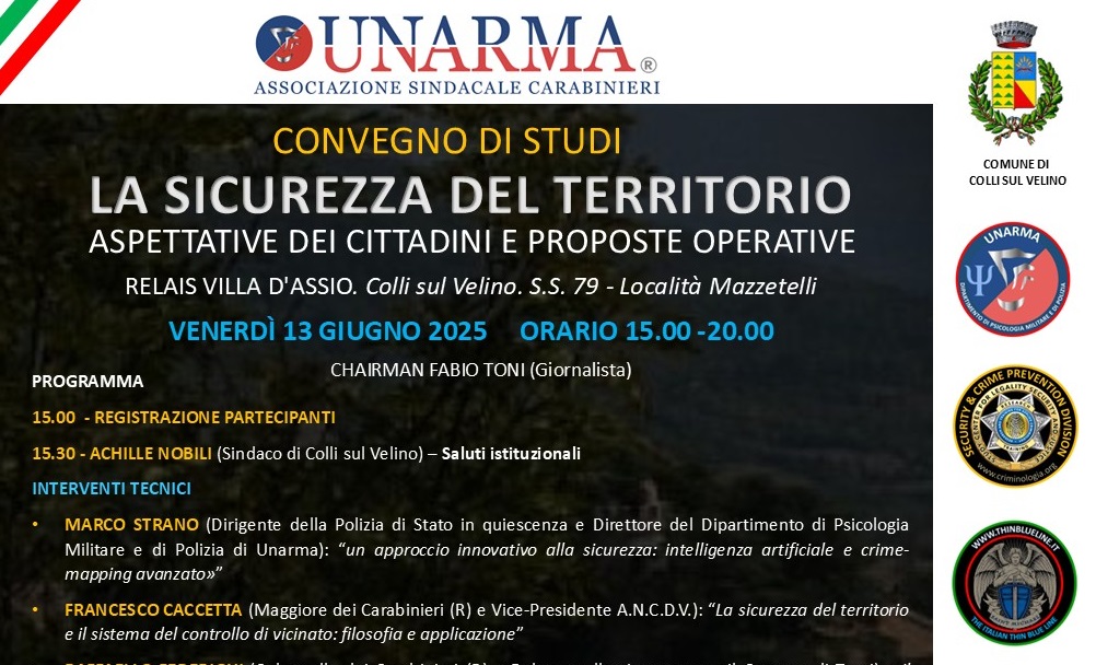 Sicurezza urbana, importante convegno a Colli sul Velino