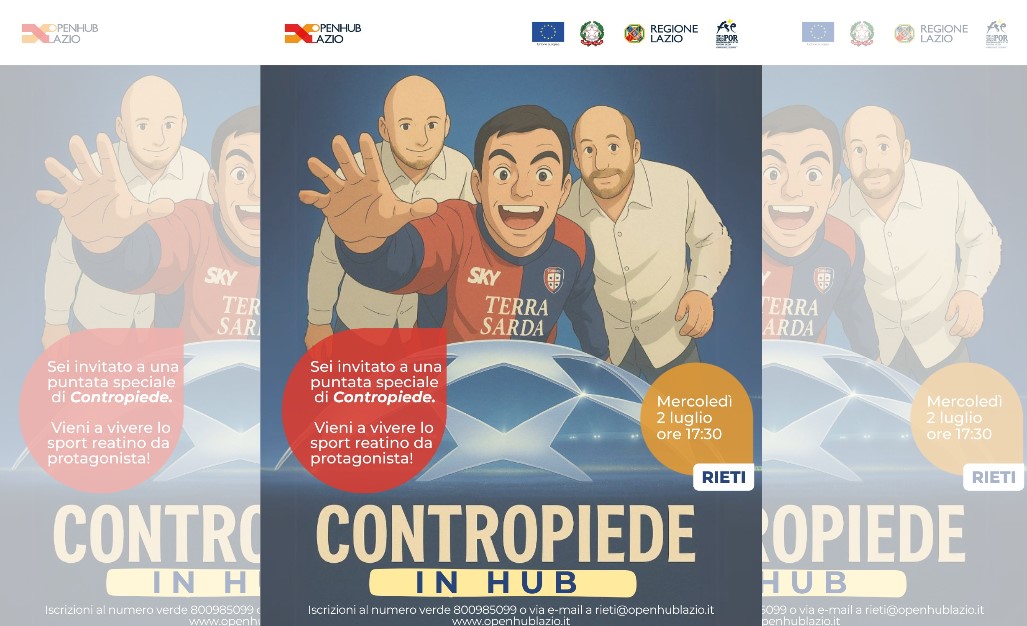 Openhub Lazio: il 2 luglio Barcamp su sport, cultura e temi sociali con ‘Contropiede’