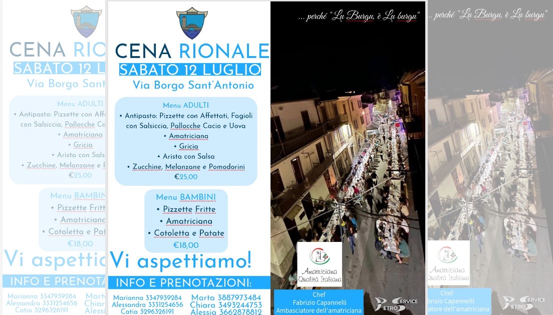 Festa del Sole 2025 Cena Rionale