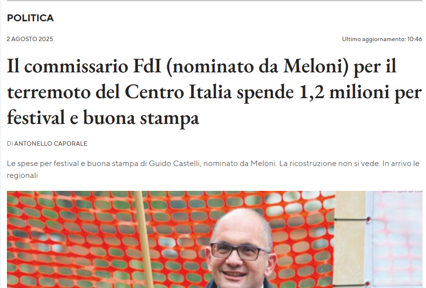 Pd Rieti “Così la destra pensa alla ricostruzione”