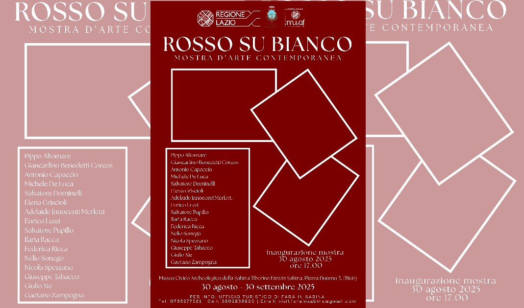 rosso su bianco Mostra Rosso su bianco a Fara in sabina