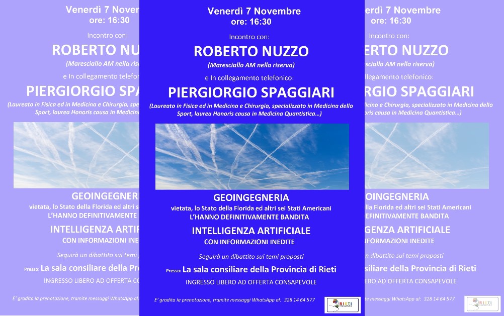 Geoingegneria e IA: convegno a Rieti il 7 novembre con il Maresciallo Nuzzo e il Prof. Spaggiari