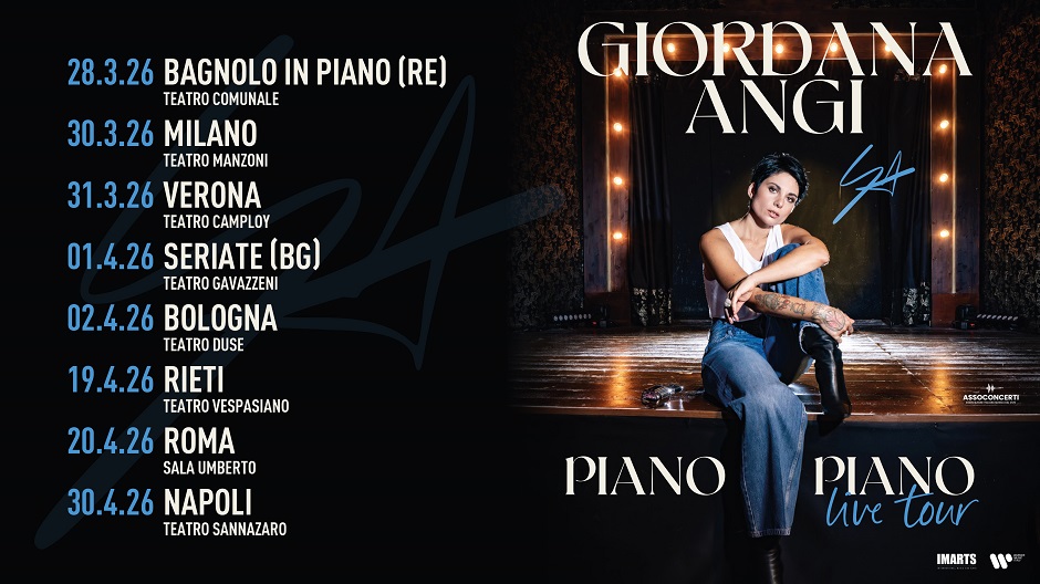 Giordana Angi porta il “Piano Piano Tour” a Rieti: biglietti on line