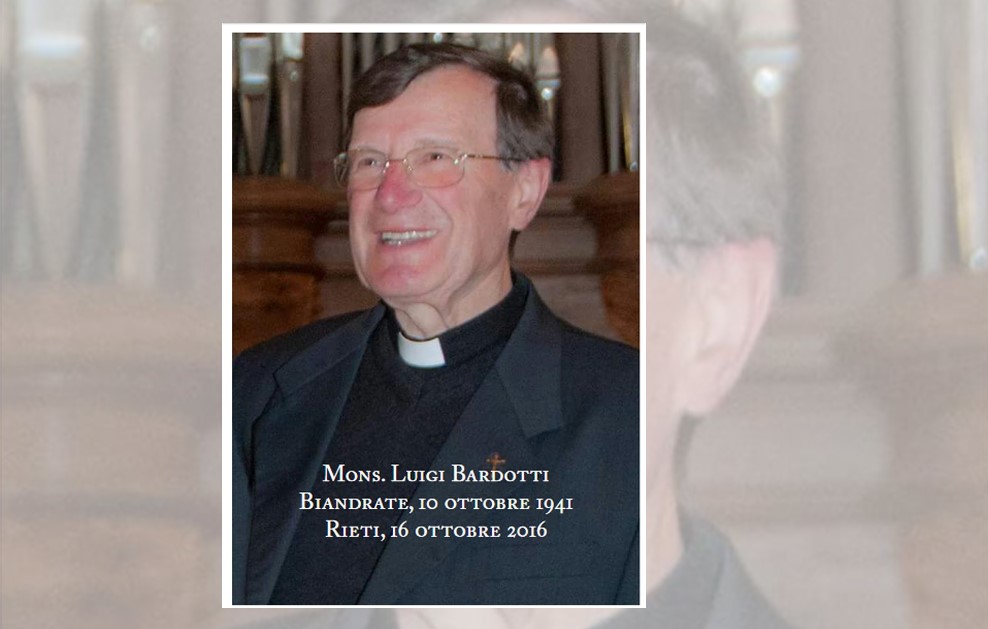 Rieti non dimentica Mons. Luigi Bardotti. Giovedì 16, la Santa Messa in suo ricordo