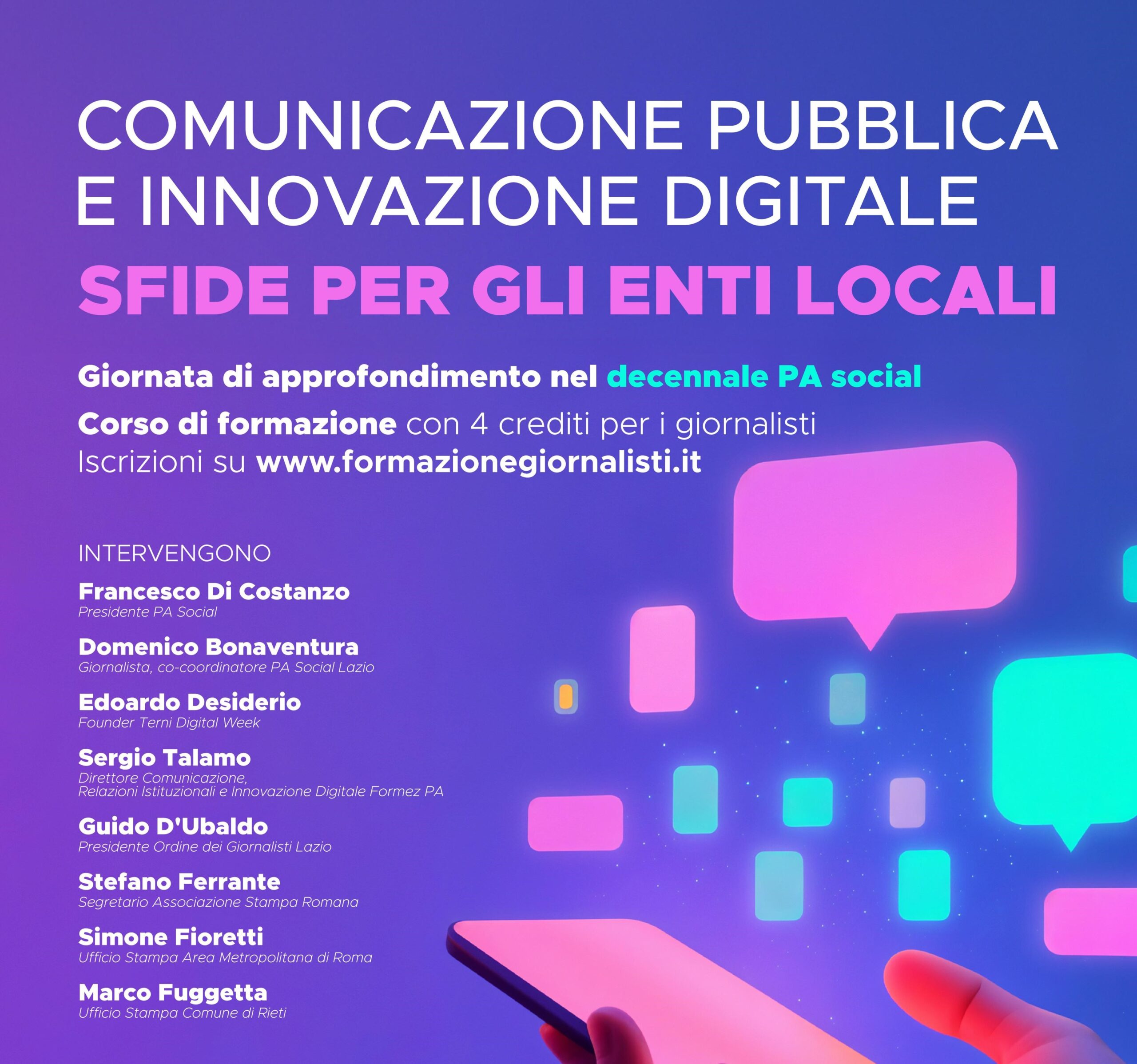 Incontro formativo su innovazione digitale e comunicazione pubblica: strumenti e strategie per giornalisti e professionisti dell’informazione