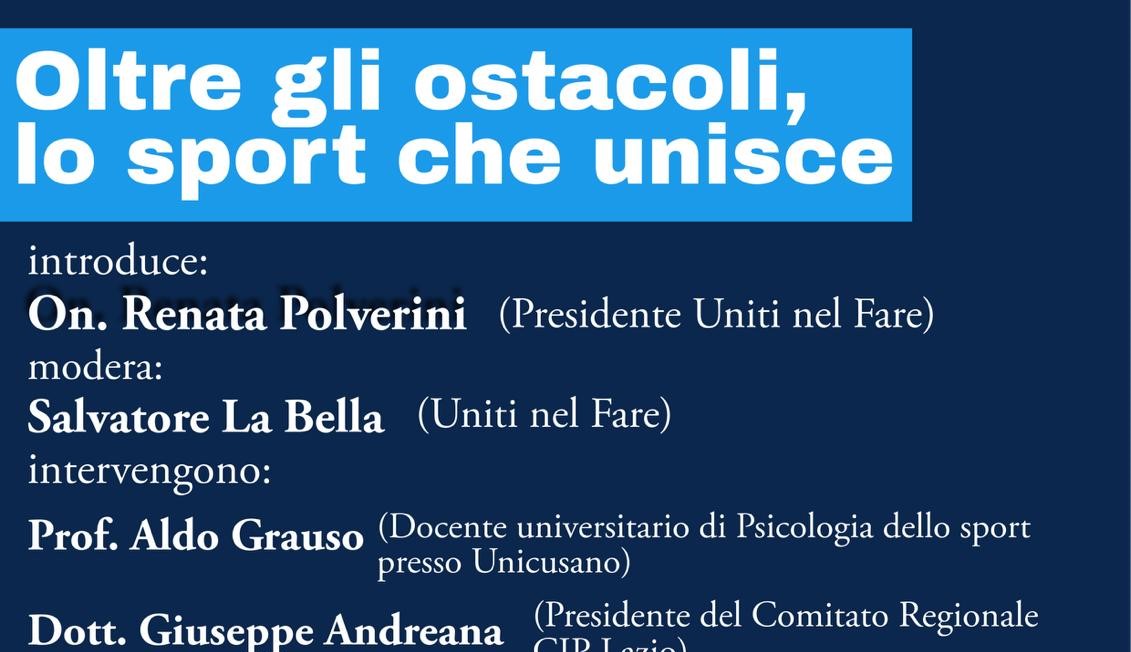 A Rieti il convegno “Oltre gli ostacoli”: la senatrice Giusy Versace ospite dell’evento promosso da Uniti nel Fare