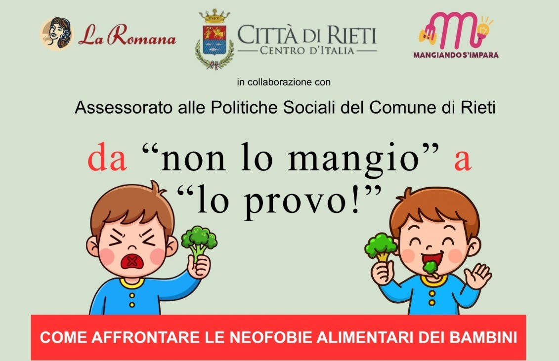 Martedì 2 dicembre: seminario per genitori e insegnanti su Refezione Scolastica, organizzato da ‘La Romana’ e Comune di Rieti