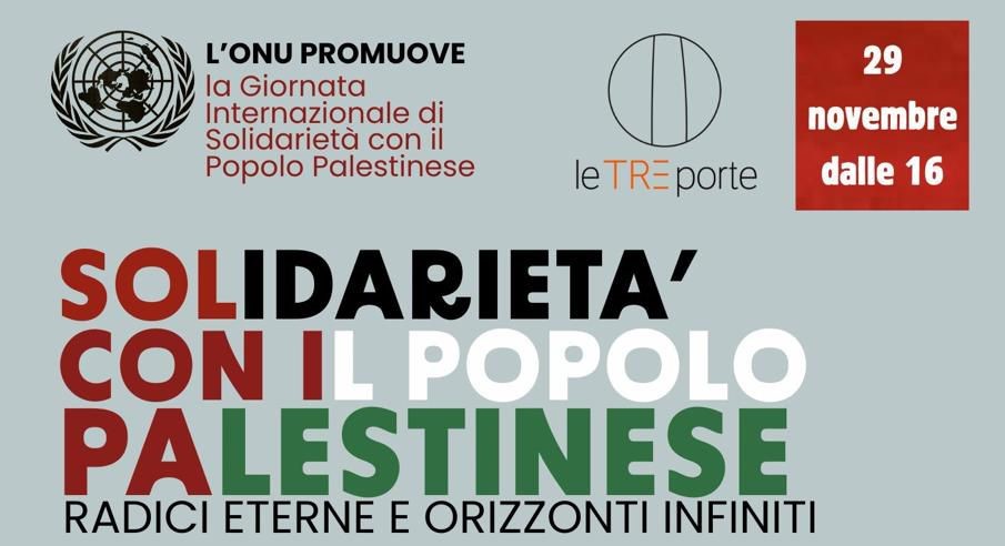 Iniziative per la Giornata Internazionale Onu di Solidarietà con il Popolo Palestinese