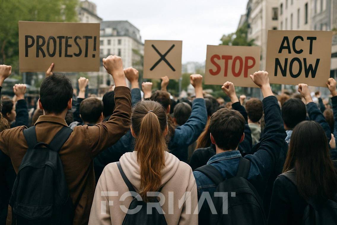 protesta studentesca immagine IA protesta studentesca immagine IA