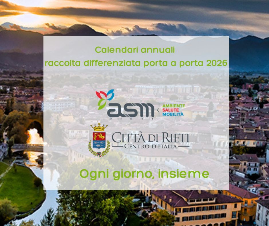 Disponibili i nuovi calendari per la raccolta differenziata 2026