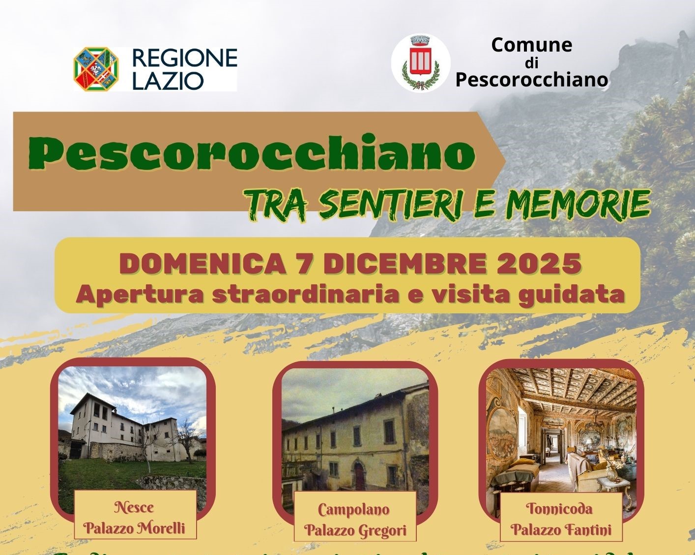 Pescorocchiano: al via il progetto “Tra sentieri e memorie” con laboratori, visite e mercatini