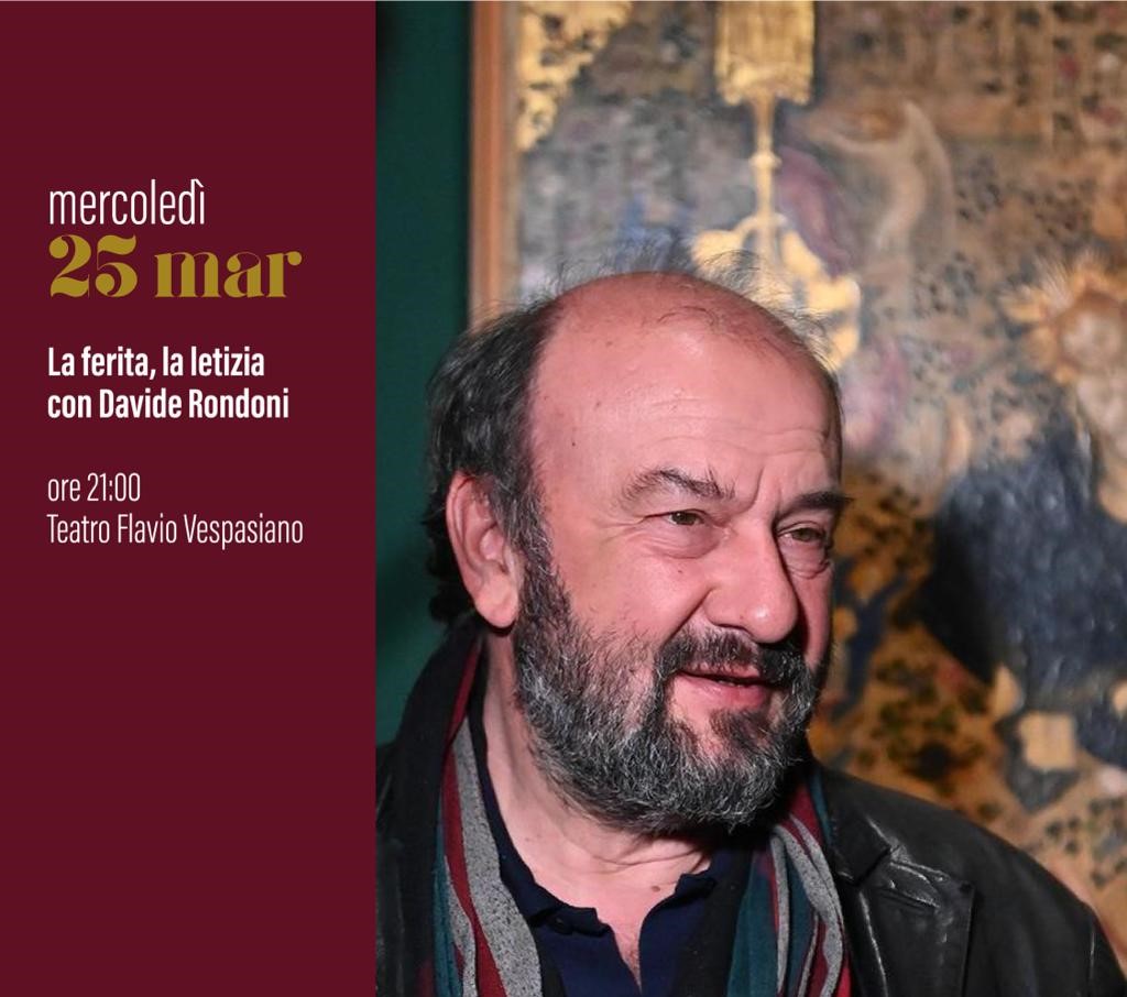 “La ferita, la letizia”: Lectio magistralis di Davide Rondoni al Teatro Vespasiano di Rieti