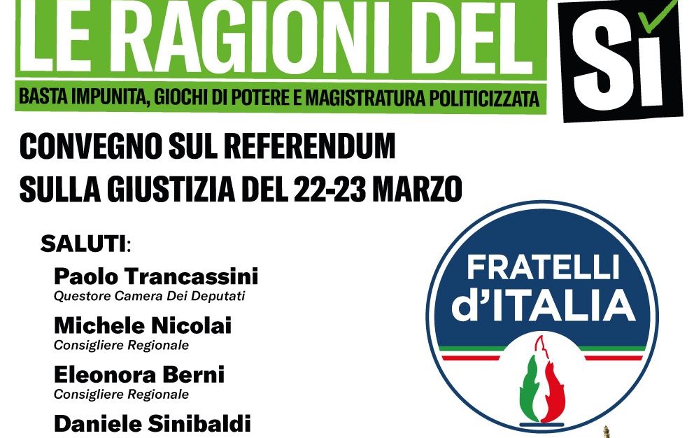 Referendum, Fratelli d’Italia in un incontro pubblico per le ragioni del ‘Sì’