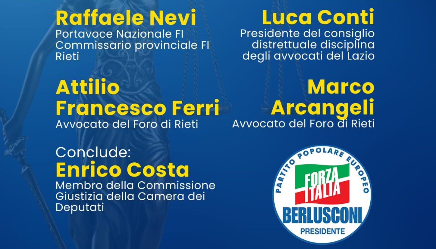 Forza Italia, Referendum  del 22 e 23 marzo 2026: incontro pubblico presso la sala convegni dell’hotel quatto stagioni