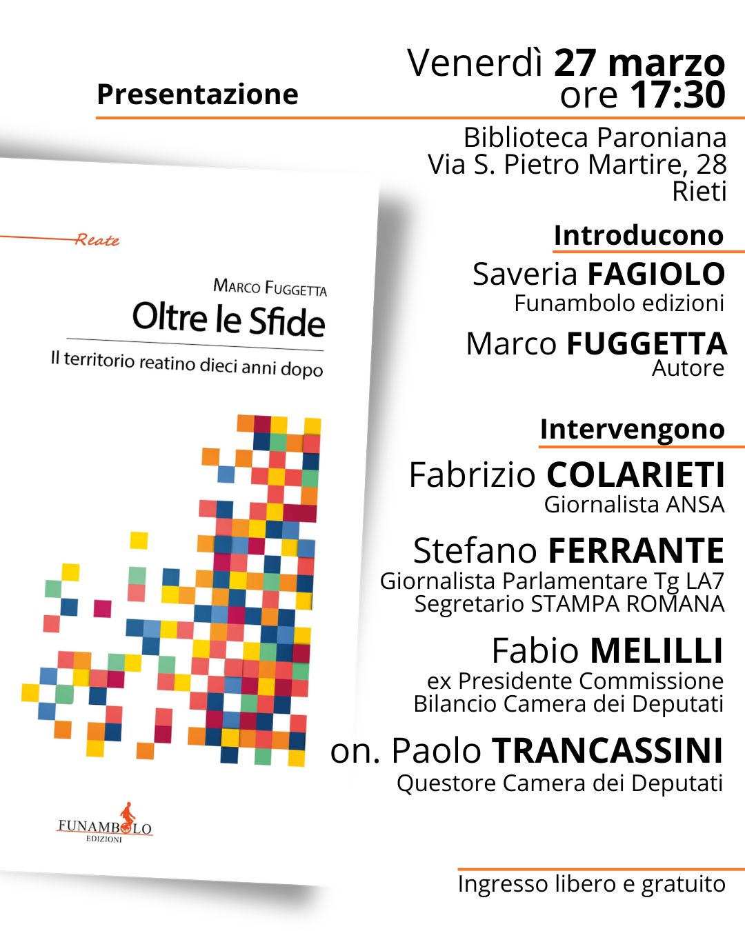 “Oltre le Sfide”, venerdì 27 marzo la presentazione nella Biblioteca Paroniana