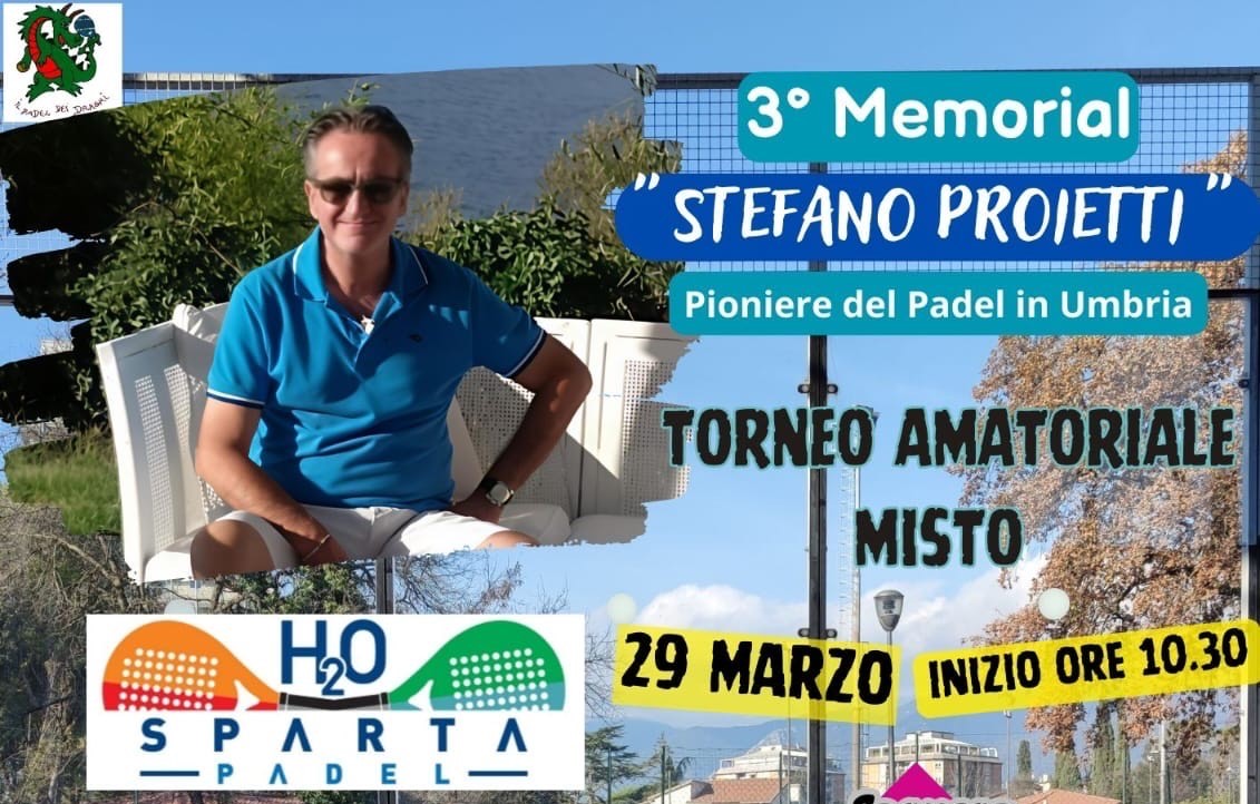 Padel, sport e solidarietà: il 3° Memorial dedicato al reatino Stefano Proietti