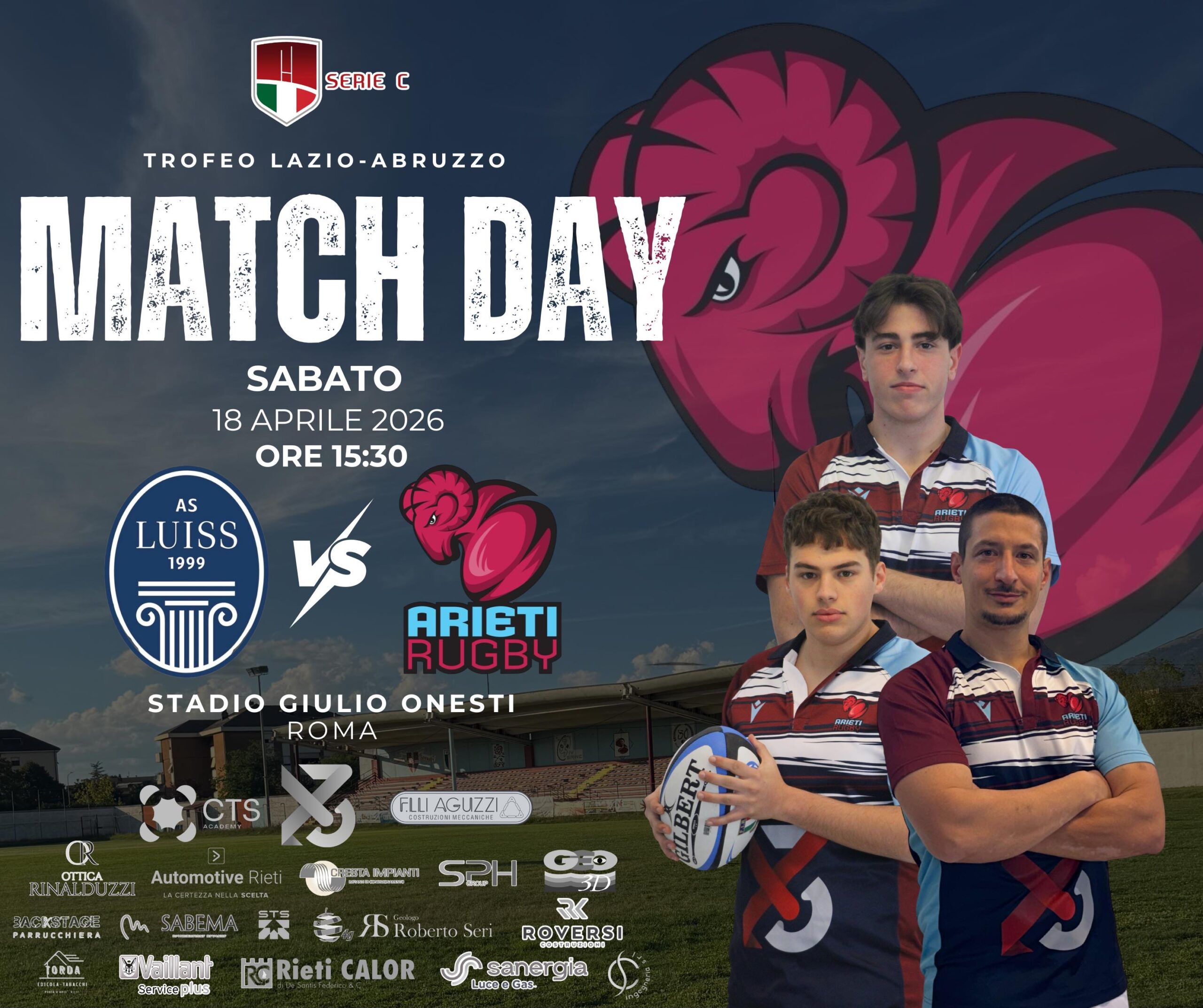 Sabato 18 aprile , gli Arieti saranno impegnati in trasferta contro la Luiss nella decima giornata del Trofeo Lazio-Abruzzo
