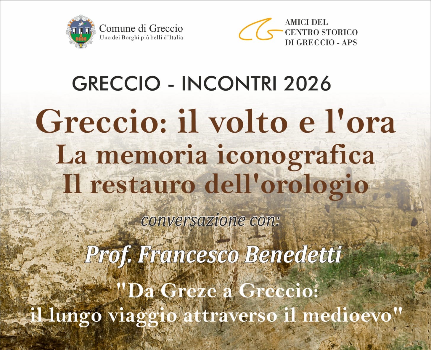 Greccio: le sue mura, il suo orologio. Incontro culturale sabato 18 aprile