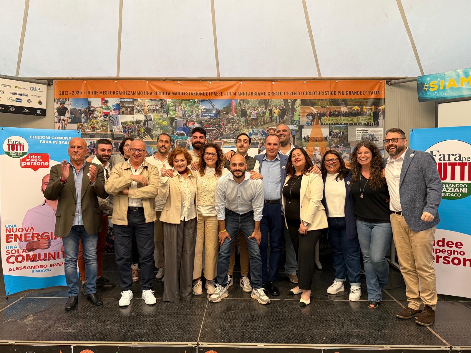 Fara in Sabina, grande partecipazione per la presentazione della lista “Fara per Tutti” per Alessandro Spaziani Sindaco