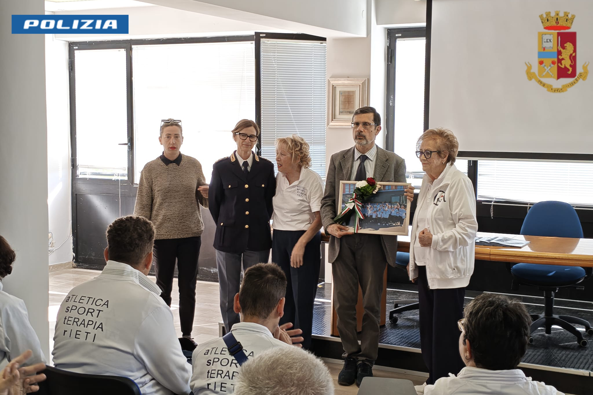 Gli atleti dell’Associazione sportiva “Atletica sport terapia Rieti” ricevuti dal Questore di Rieti