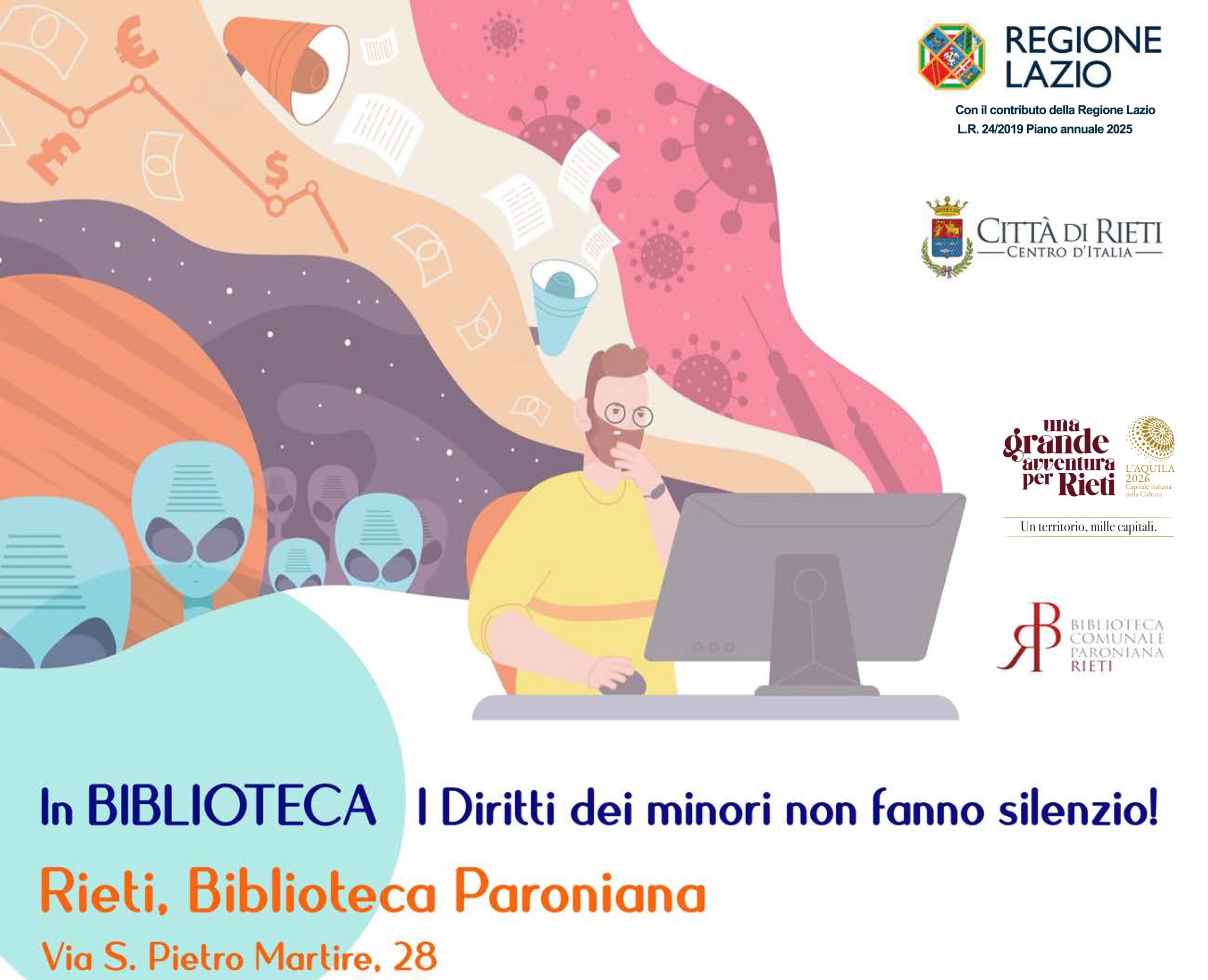 L’Aquila2026, una grande avventura per Rieti, arriva “In Biblioteca i diritti dei minori non fanno silenzio”, un progetto sulle sfide della rete